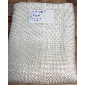 10 Count Cream 32x32 Aida Cross Stitch Fabric Has A  Pattern